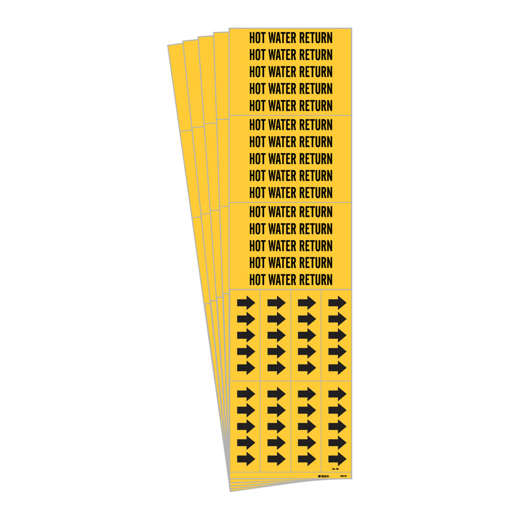 Brady HOT WATER RETURN Polyester Pipe Markers