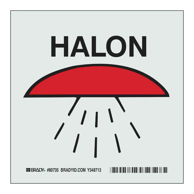 Brady BradyGlo Halon Sign