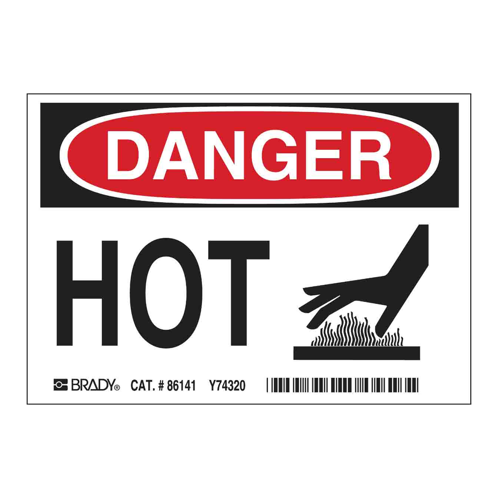 Brady DANGER Hot Sign Labels