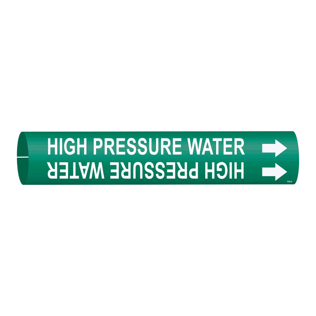 Brady HIGH PRESSURE WATER Snap-On Pipe Marker
