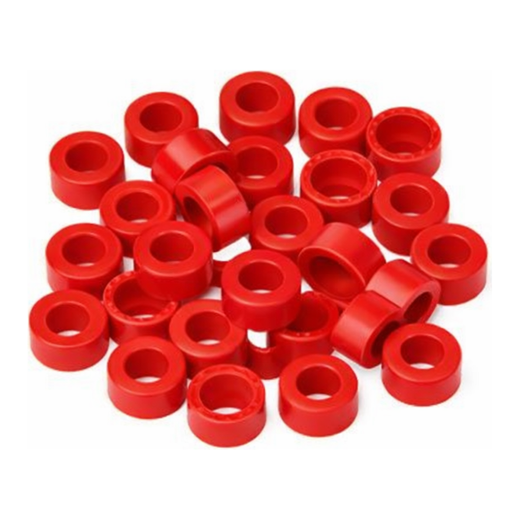 Restek Caps, Short Screw, 9mm Red PTFE/Sil/PTFE Pack of 100