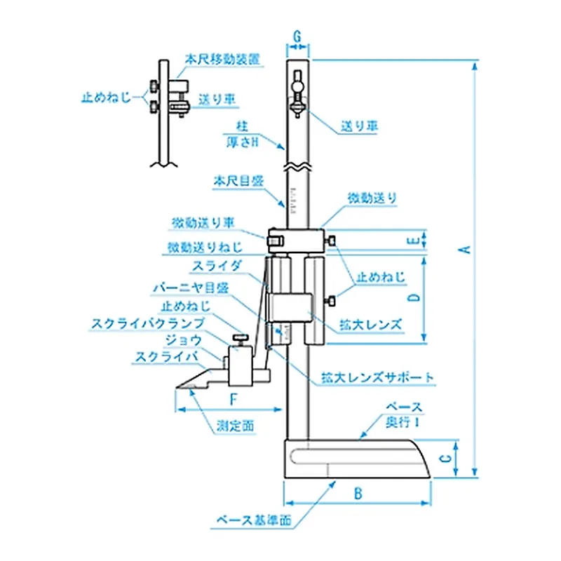 AS ONE Comfortable Scale Height Gauge, 시인성이 좋은 높이 게이지