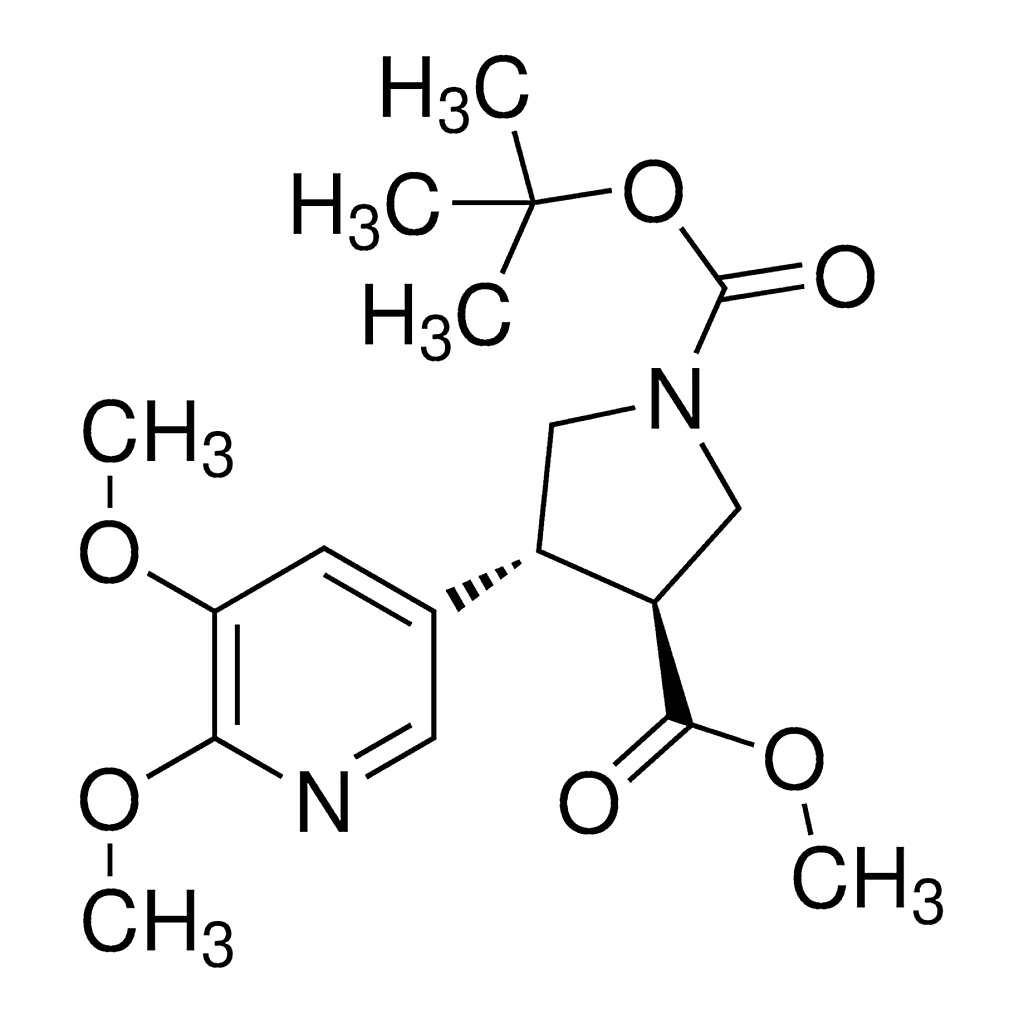 Merck (trans-racemic) 1-tert-Butyl 3-methyl 4-(5,6-dimethoxypyridin-3-yl)pyrrolidine-1,3-dicarboxylate