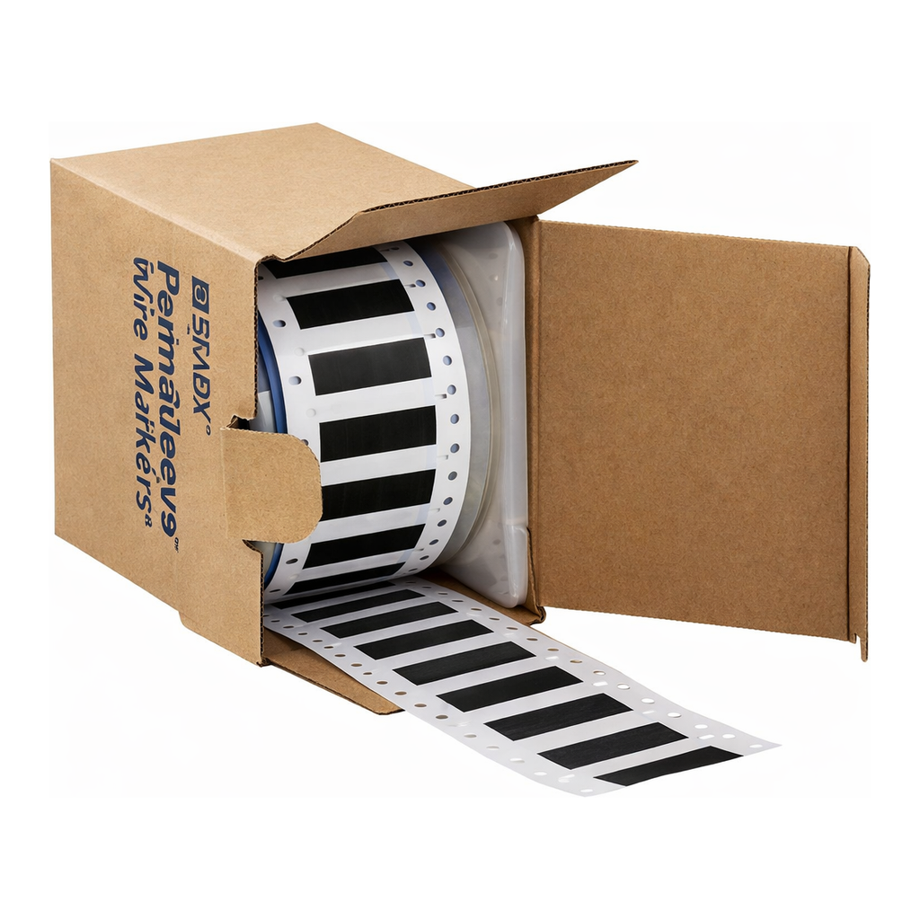 Brady PermaSleeve Fluid Resistant Heat Shrink Labels, 3/8" Dia, for 3" Core Printers
