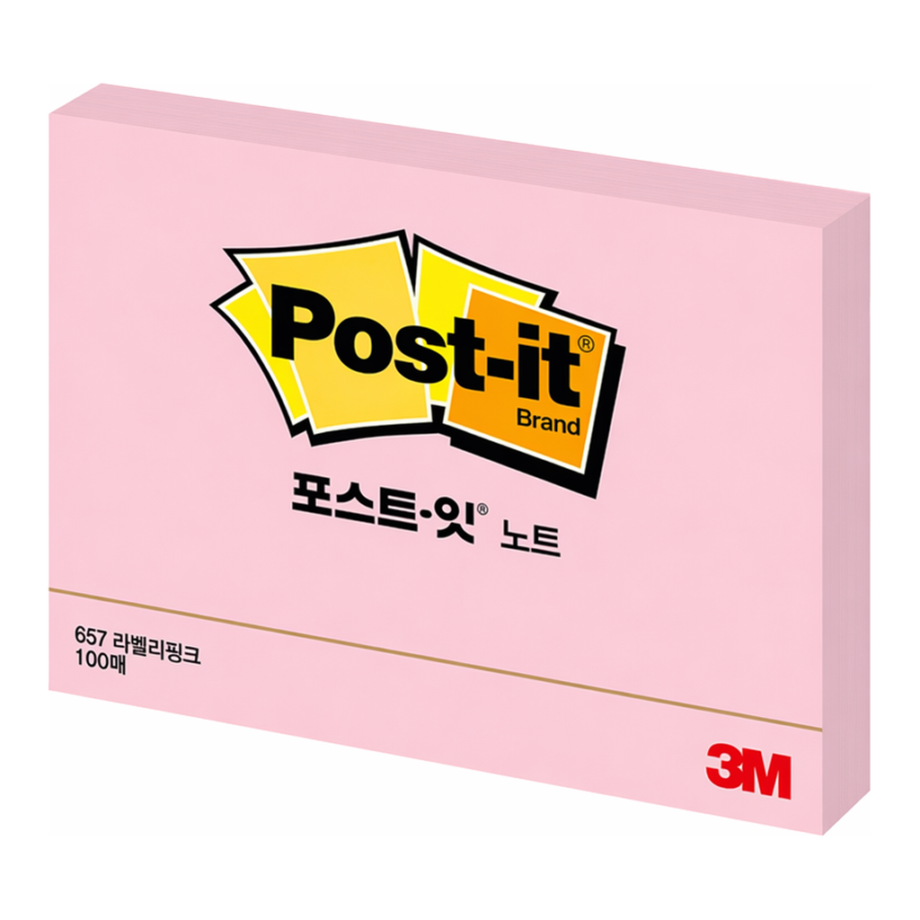 OFFICENEX 3M 포스트잇 657 P 러블리핑크 102x76mm