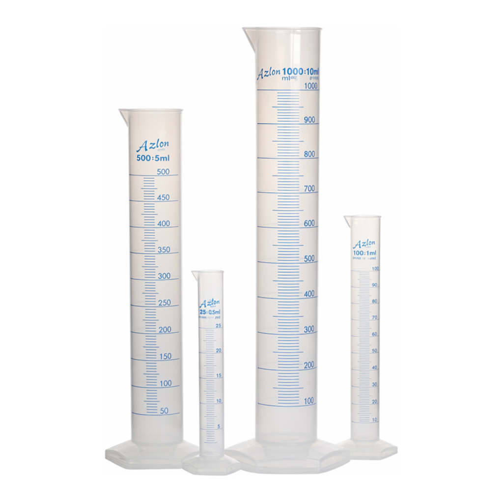 Merck Azlon Hexagonal Base Polypropylene Cylinders with Printed Graduations