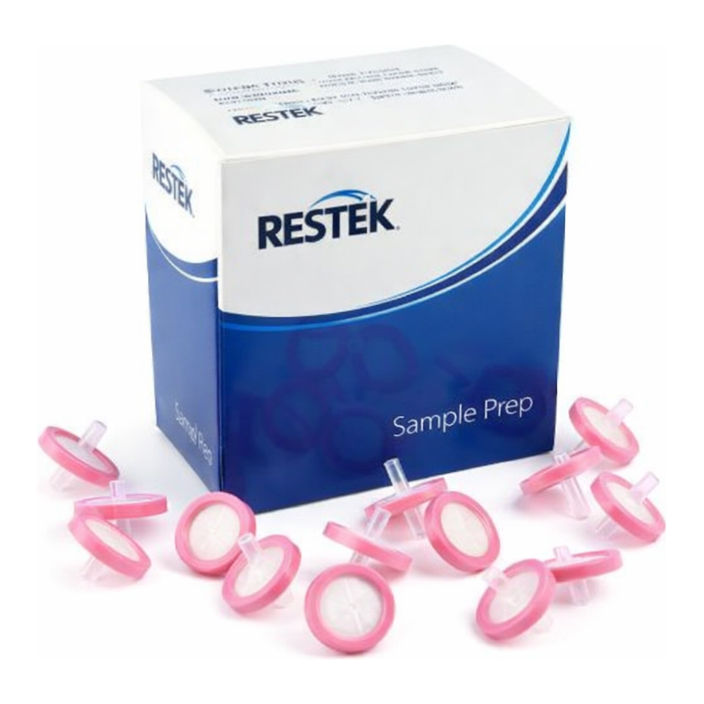 Restek Syringe Filter, 25mm, 0.22um Nylon 100pk Pink Luer Lock Inlet