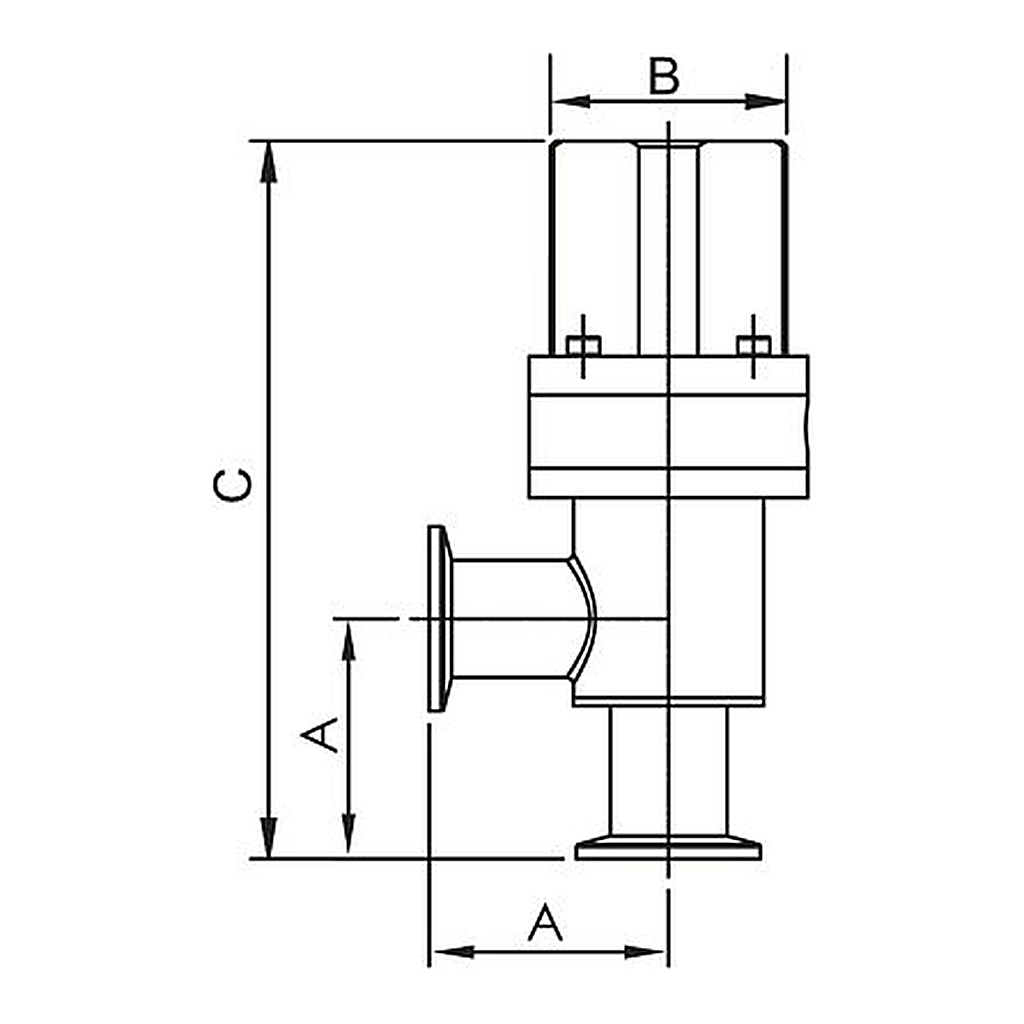 AS ONE High Vacuum Pressure Air Angle Valve, 고진공압 공기 앵글밸브