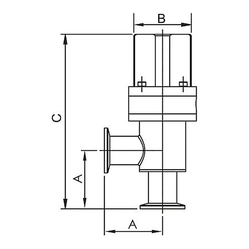 AS ONE High Vacuum Pressure Air Angle Valve, 고진공압 공기 앵글밸브