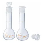 AS ONE Short Volumetric Flask White 50mL with Test Results Document