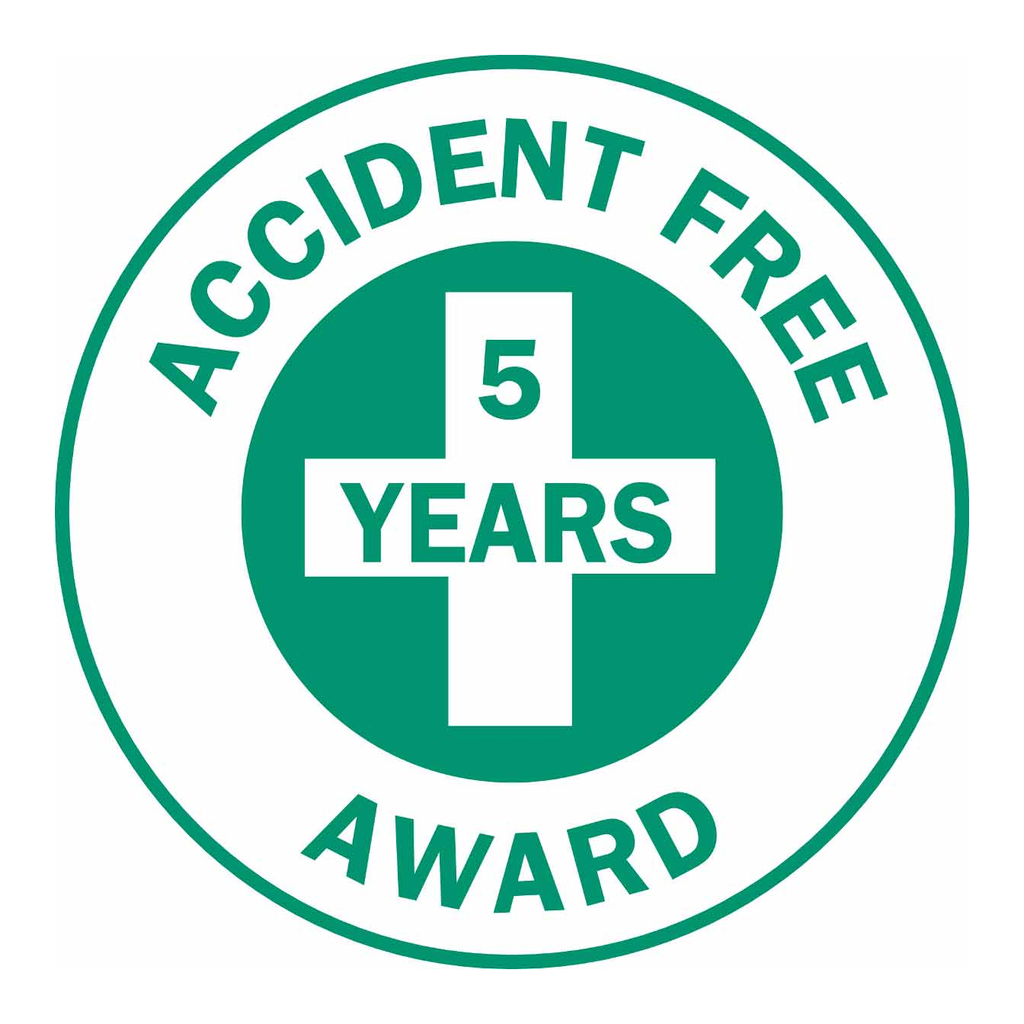 Brady ACCIDENT FREE 5 YEARS AWARD Hard Hat Labels