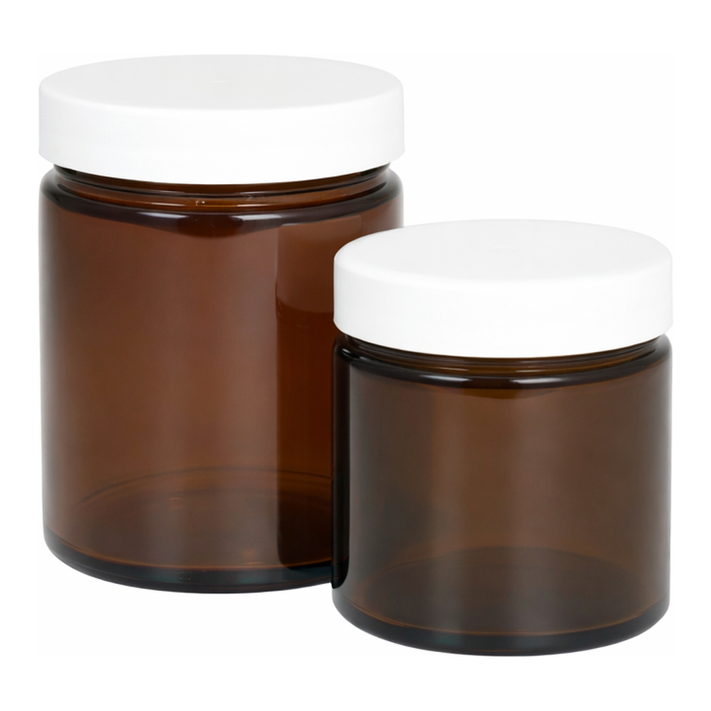 Amber Straight Sided Round Bottles without Cap
