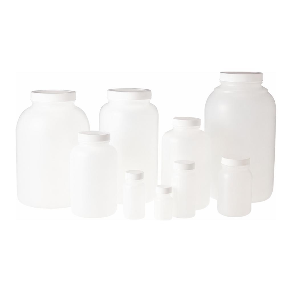 Natural HDPE Wide Mouth Round Bottles