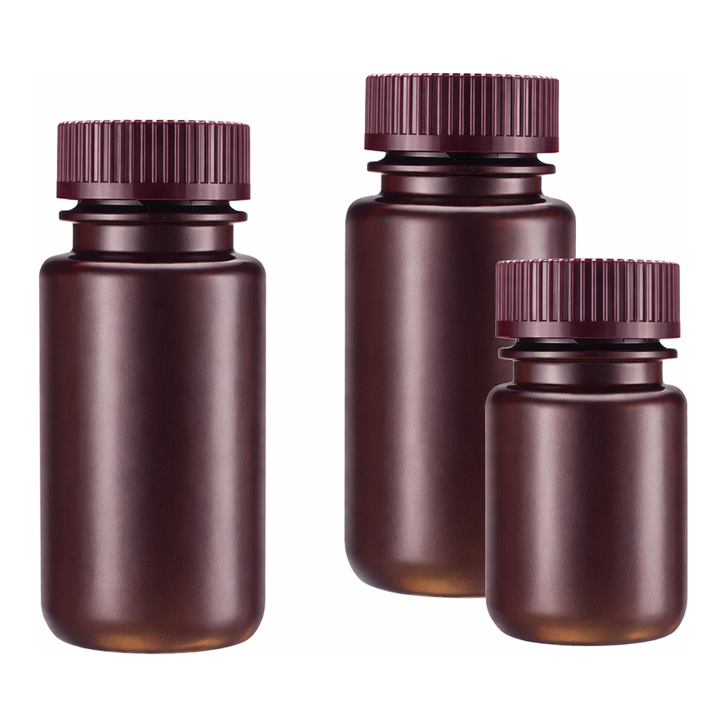 Amber HDPE Wide-Mouth Bottles