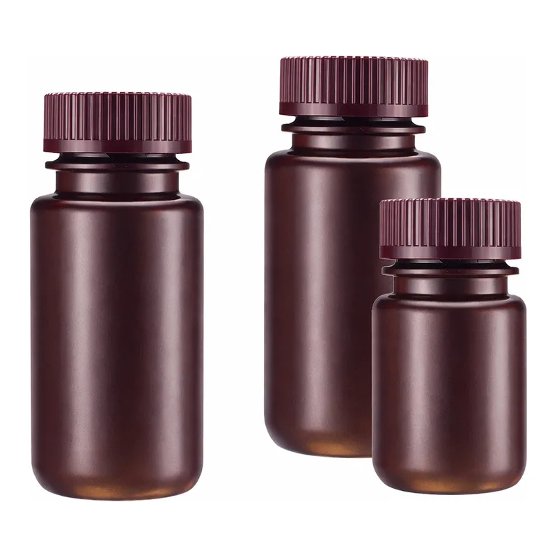 Amber HDPE Wide-Mouth Bottles