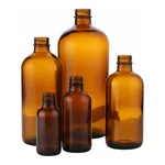 Amber Boston Round Glass Bottles