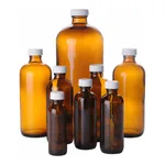 Amber Boston Round Glass Bottles