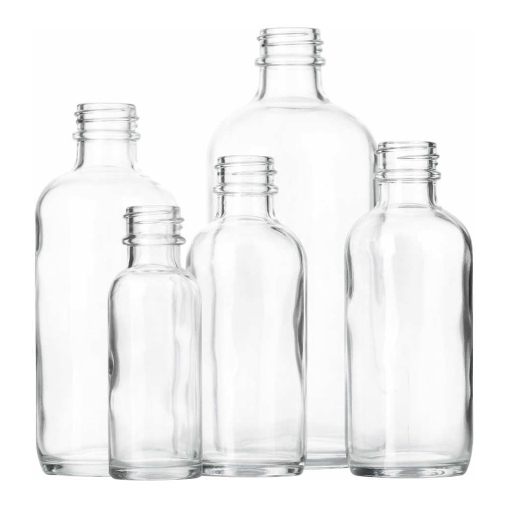 Clear Boston Round Glass Bottles