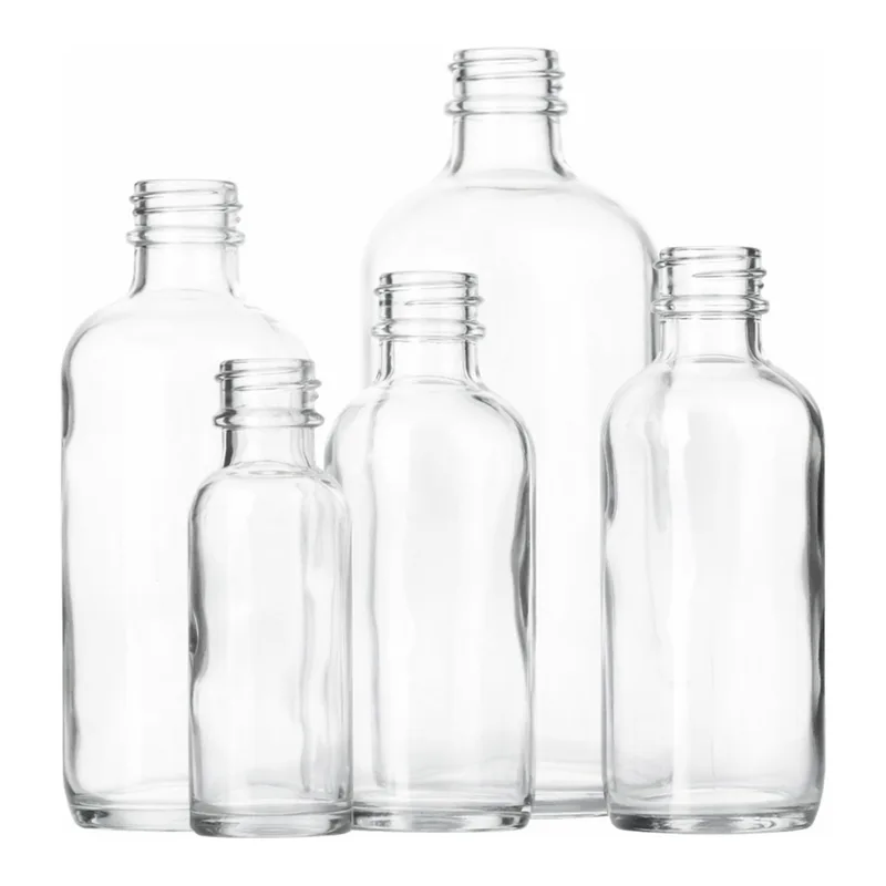 Clear Boston Round Glass Bottles