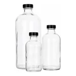 Clear Boston Round Glass Bottles