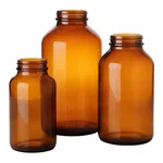 Amber Wide Mouth Packer Glass Bottles
