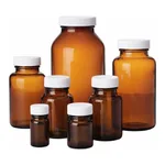 Amber Wide Mouth Packer Glass Bottles
