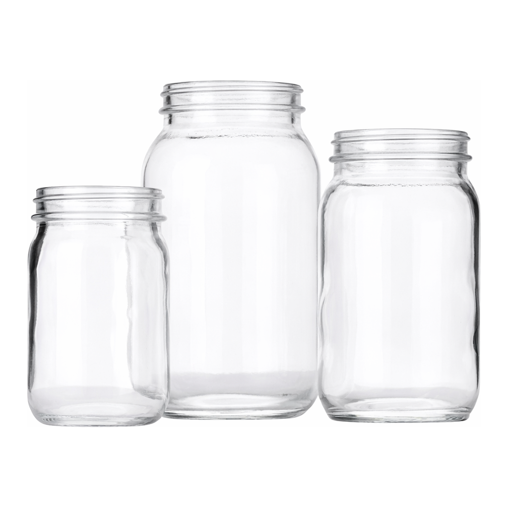 Clear Standard Wide Mouth Glass Bottles