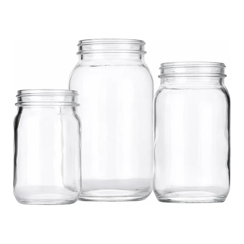 Clear Standard Wide Mouth Glass Bottles