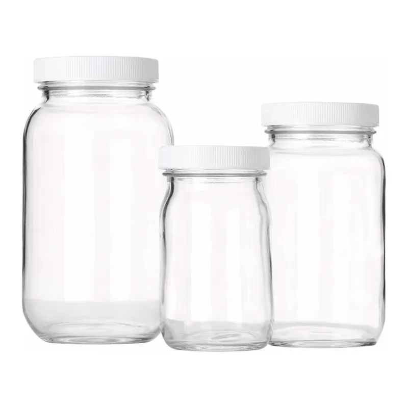Clear Standard Wide Mouth Glass Bottles