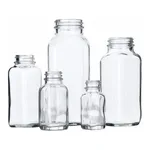Clear French Square Glass Bottles without Caps