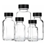 Clear French Square Glass Bottles