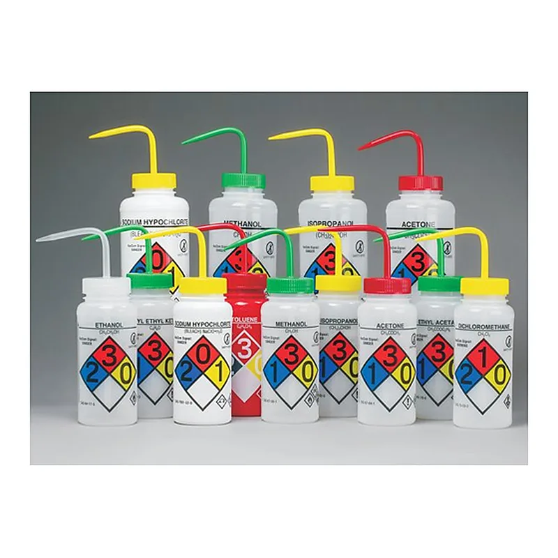 GHS Labeled Right-to-Know Safety-Vented Wash Bottles