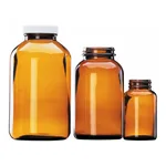 Custom Cleaned Amber Wide Mouth Packer Bottles