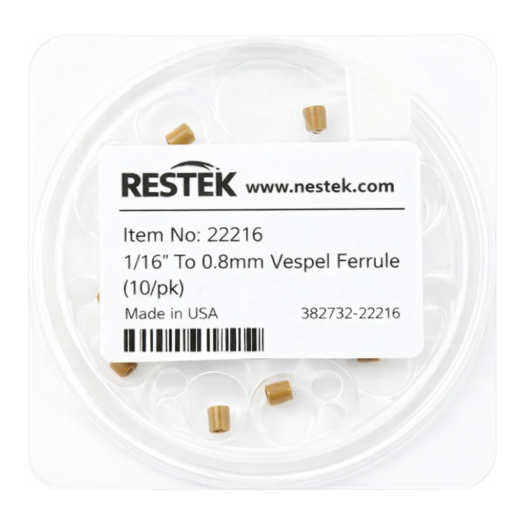 Restek Vespel Ferrules, 1/16in x 0.8mm, 10pk