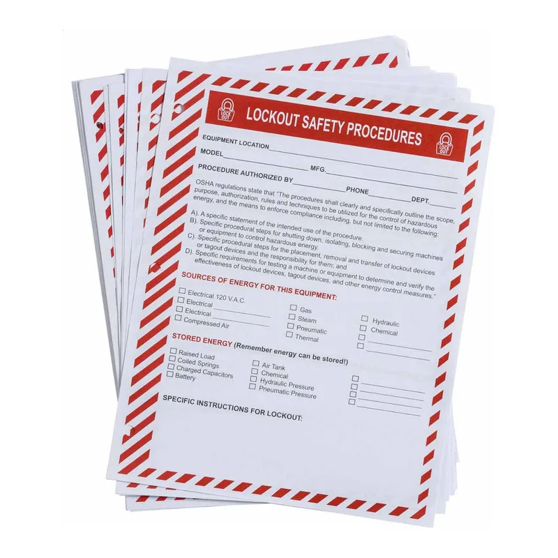 Brady Lockout Procedure Forms