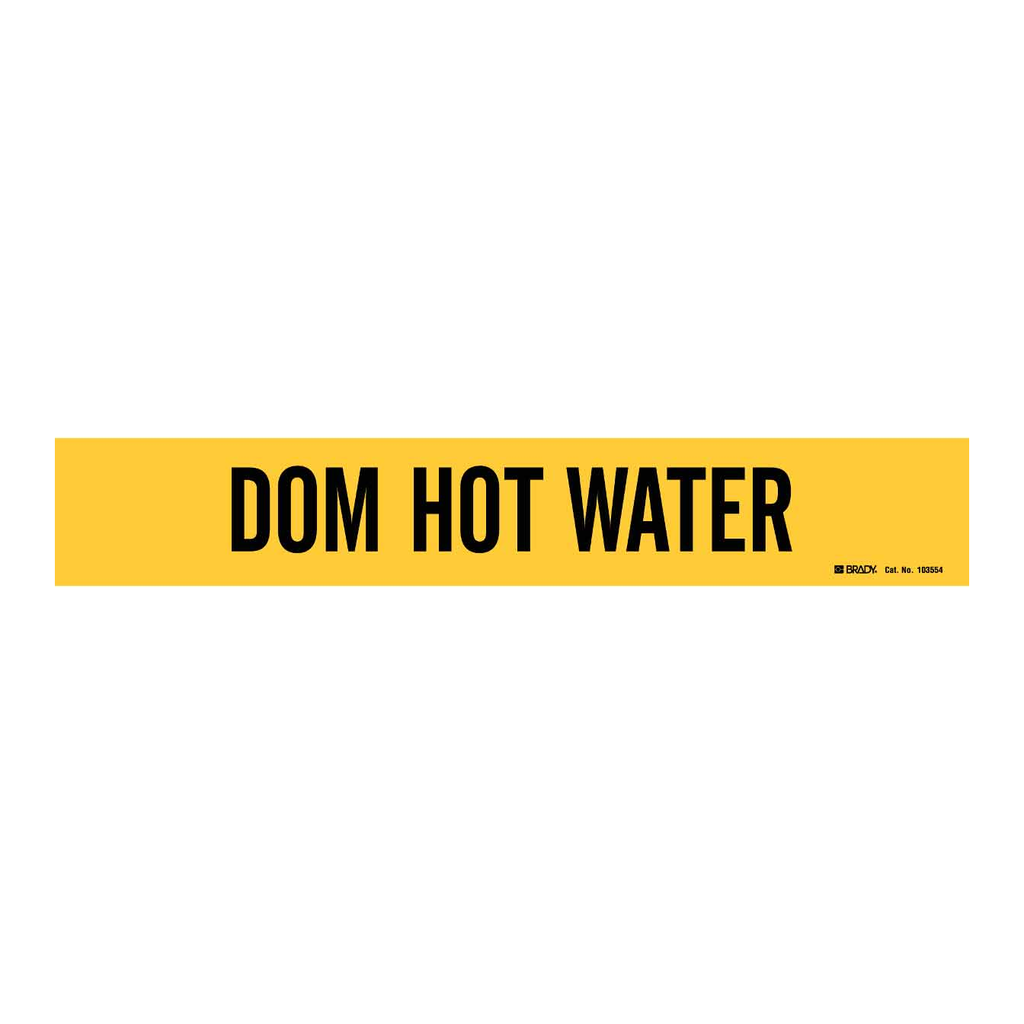 Brady DOMESTIC HOT WATER Pipe Marker