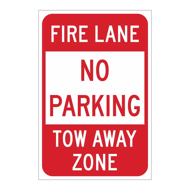 Brady No Parking Fire Lane Tow Away Zone Sign