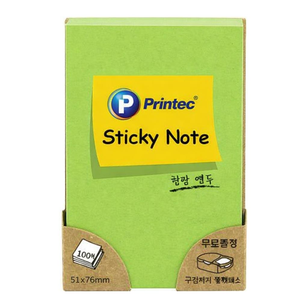 OFFICENEX 프린텍 N5176P 스티키노트 형광핑크 51*76 100매