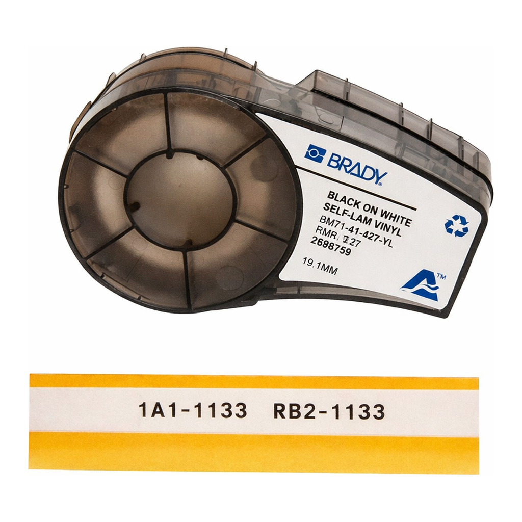 Brady Self-Laminating Vinyl Wrap Around Labels with Ribbon for M21 Printers