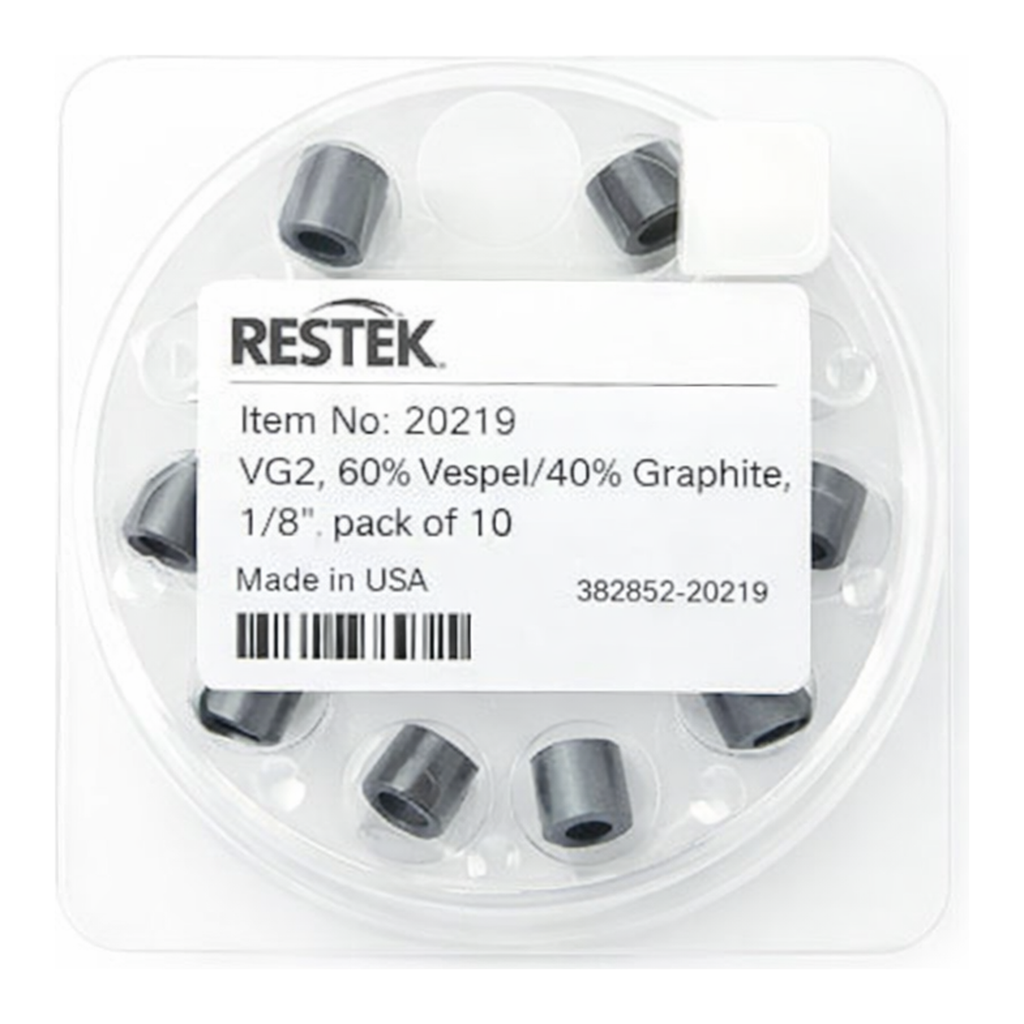 Restek Ferrule, Vespel/Graphite, VG2, 60% Vespel/40% Graphite 1/8in Pack of 10