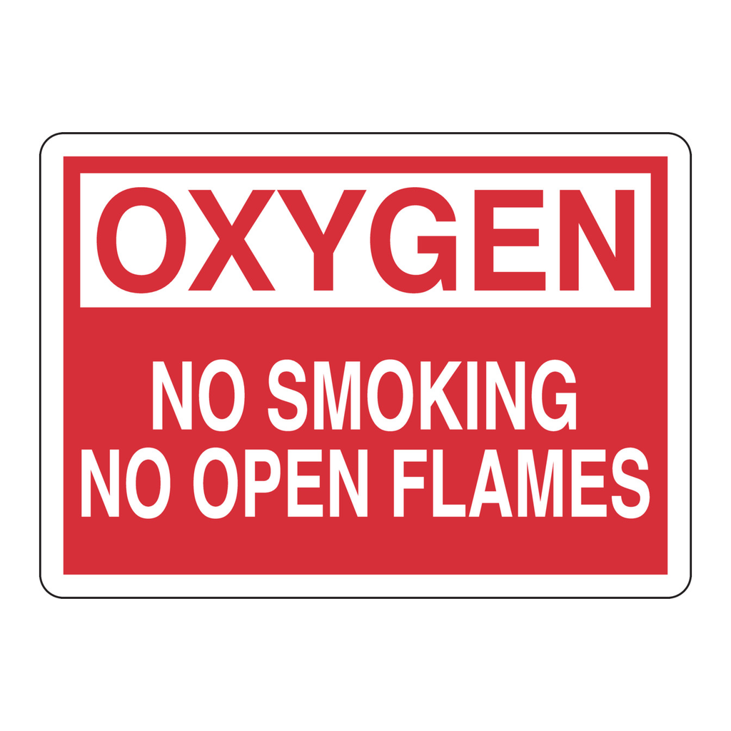 Brady OXYGEN No Smoking No Open Flames Sign