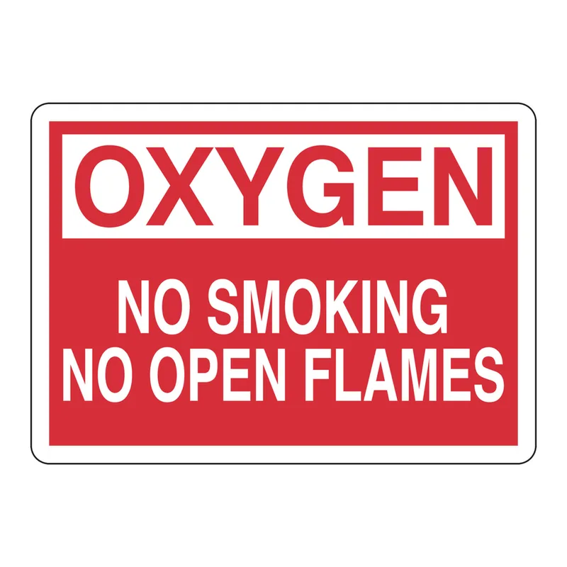 Brady OXYGEN No Smoking No Open Flames Sign