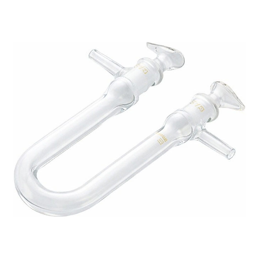 AS ONE Calcium Tube(Common Ground Joint·with StopCock·U Shape), 공통 그라운드 조인트 칼슘관(콕 부속· U자형)