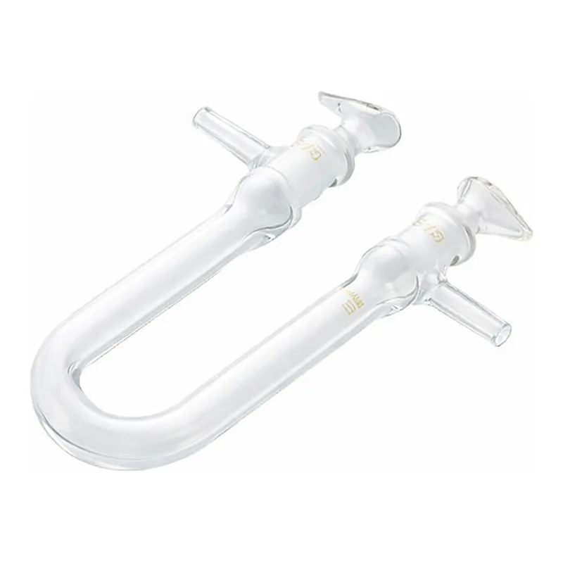 AS ONE Calcium Tube(Common Ground Joint·with StopCock·U Shape), 공통 그라운드 조인트 칼슘관(콕 부속· U자형)