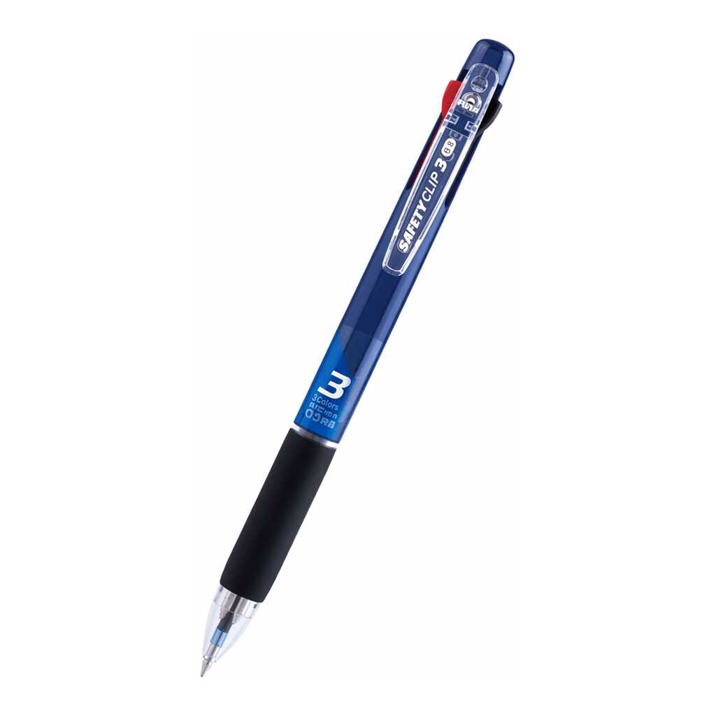 OFFICENEX 마이펜 세이프티클립 3색볼펜(0.5mm/네이비/1EA)