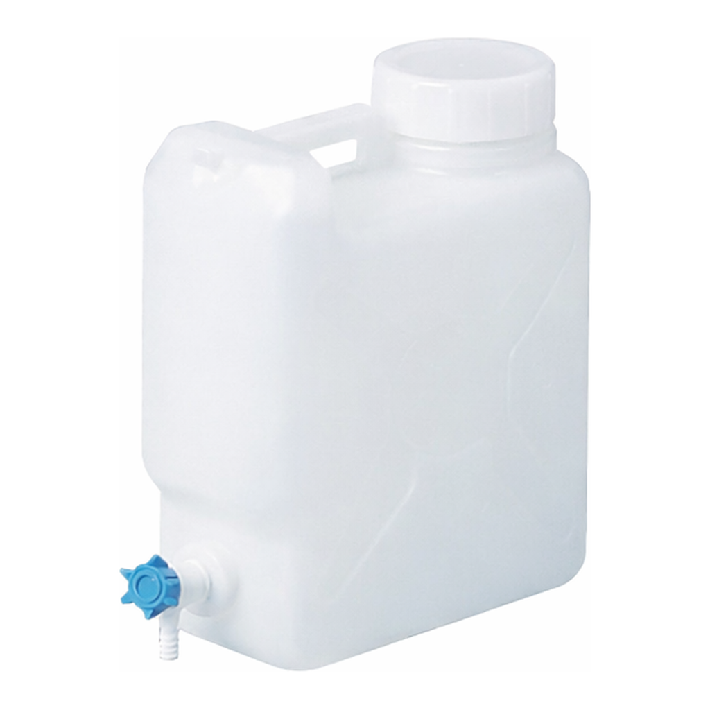 AS ONE Flat Bottle with Stopcock 10L