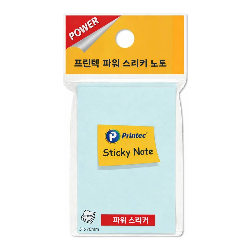 OFFICENEX 프린텍 S5176B 파워 스티키노트 파랑 51x76mm 100매