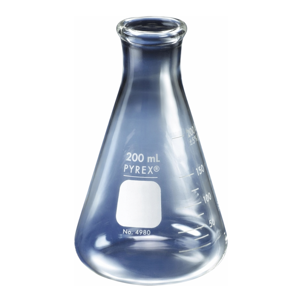 AS ONE PYREX® Erlenmeyer Flask Glass, 파이렉스 삼각 플라스크