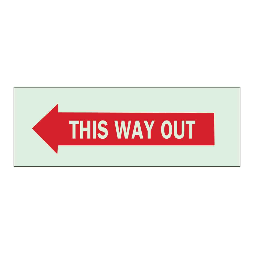 Brady BradyGlo Redthis Way Out Sign