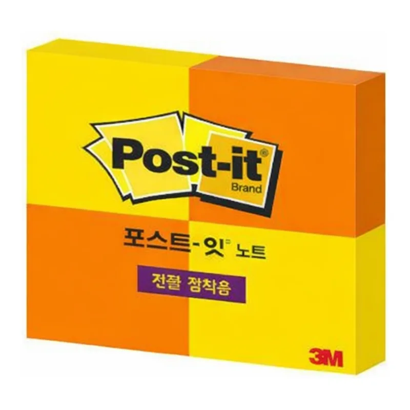 OFFICENEX 3M 포스트잇 강한점착용 622 4패드(그리움노랑/오렌지)